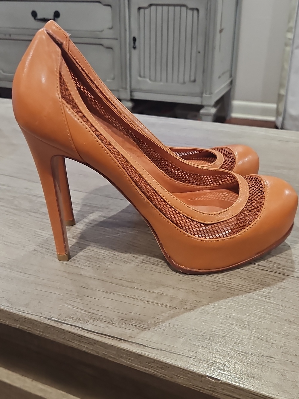 Pour La Victoire saddle leather platform heels size 8 - Picture 5 of 13
